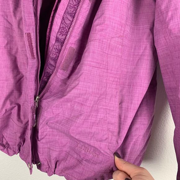 L.L. Bean Purple Fleece Hooded Winter Coat Jacket - Picture 8 of 8